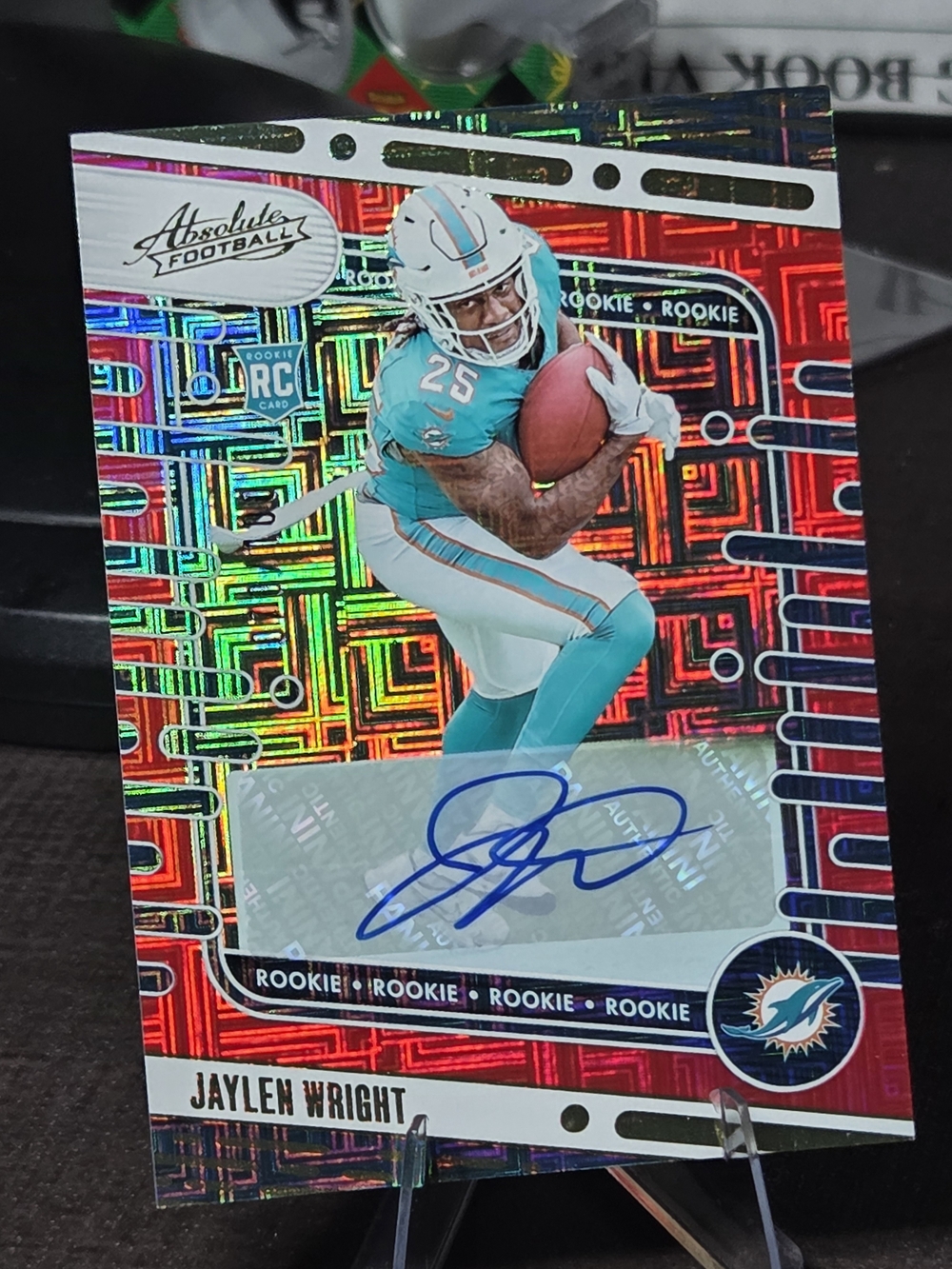 Panini Absolute Football Card - Teal, White, Orange Accents